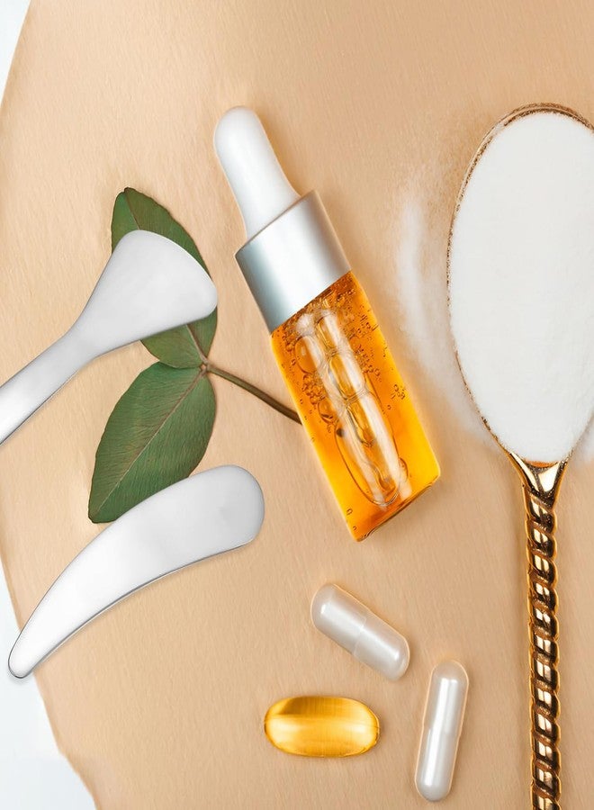 مجموعة فيكاسكي من قطعتين من ملاعق العناية بالبشرة المصنوعة من الفولاذ المقاوم للصدأ، أدوات تجميل قابلة لإعادة الاستخدام للوجه، تتضمن مغرفة تجميل صغيرة الحجم لخلط المنتجات، ملاعق للوجه، ملاعق كريم أساس للاستخدام اليومي، ملاعق للعينين، ملاعق للوجه. - Image 4